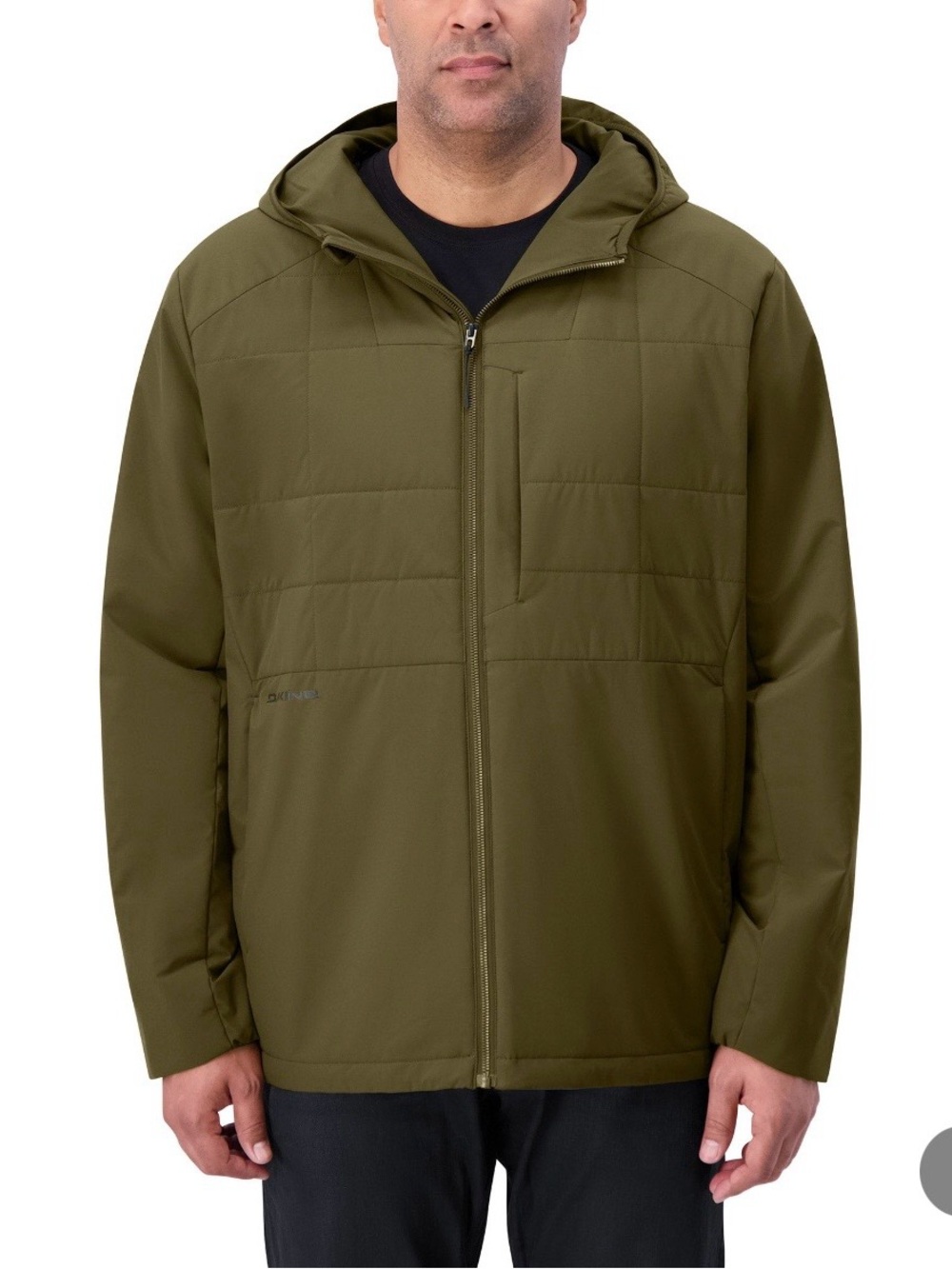 Saline Men's Olive Hooded Puffer Jacket -